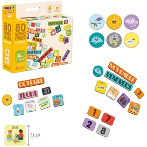Comparateur de prix : Jeujura Tableau Magnets Bois Calendrier