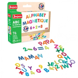 Jeujura - Chiffres et Lettres magnétiques - Multicolore - 76 pcs pas cher
