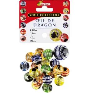 Kim'Play 20 Billes Oeil de dragon et 1 calot pas cher