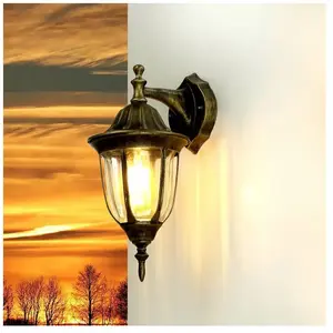 Licht-Erlebnisse Lampe murale d'extérieur milano de couleur or vieilli au design rétro ... pas cher