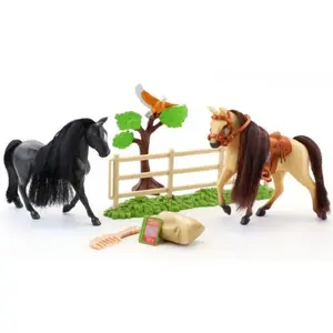 SIDJ Royal Breeds - Coffret Deux Chevaux Noir Et Beige pas cher