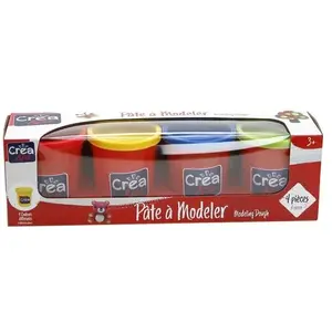 CREA & CIE 4 Pots De Pate A Modeler - Couleurs Primaires pas cher