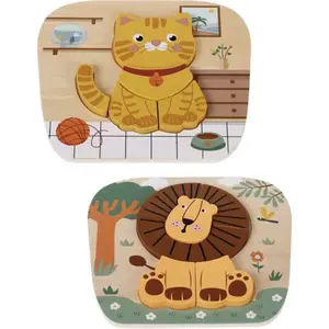 Puzzle En Bois - Chat Et Lion pas cher