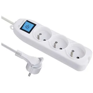 Electraline - Bloc 3x2P fiche plate + inter 3G1 1.5m blanc