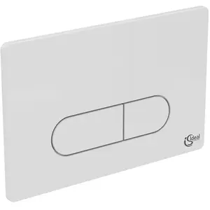 Comparateur de prix : IDEAL-STANDARD Plaque de commande murale oleas double volume wc suspendu, blanche.