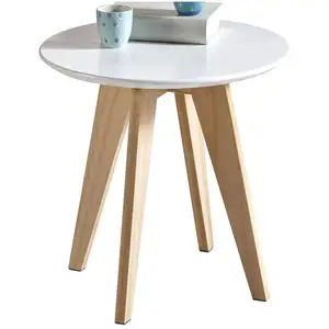 Demeyere Table d'appoint Ronde en Bois Blanche Rondo pas cher
