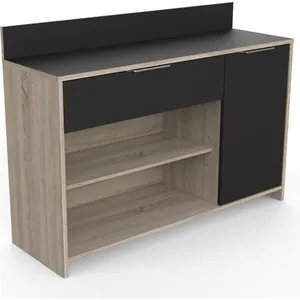 Comparateur de prix : DEMEYERE Les Tendances - mike Buffet de cuisine l 123cm - Décor chene brut et noir