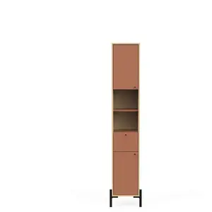 DEMEYERE Colonne de salle de bain 2 portes 1 tiroir abricot Elisa - Abricot pas cher