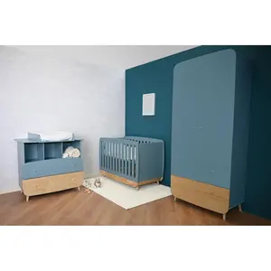 Comparateur de prix : Demeyere Lit bebe 70x140 complet avec kit evolutif inclus bleu orage 286543
