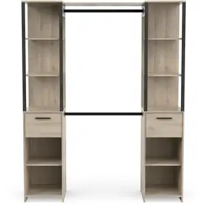 Comparateur de prix : DEMEYERE Meuble à 2 colonnes - GARY - Chêne et Noir - 159,8 x 49,5 x 200,3 cm -