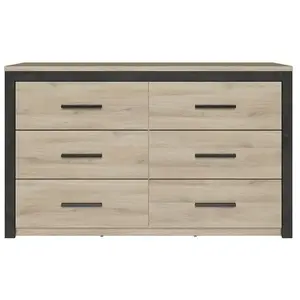 Comparateur de prix : Demeyere - Commode Kansas 6 tiroirs - Chêne