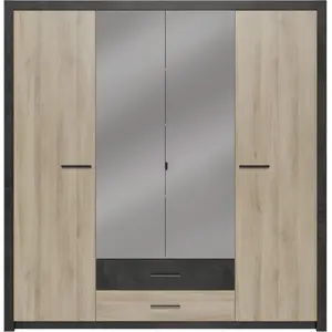 Colorado Armoire 4 Portes - Décor Chene Kronberg - L 198 X H 203,1 X ...