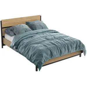 DEMEYERE Lit adulte CRAFT 140x190/200 cm - Mélaminé - Décor chêne Hamilton - Fa... pas cher