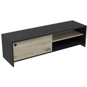 DEMEYERE Les Tendances - Meuble tv 1 porte coulissante Tomy - Noir pas cher