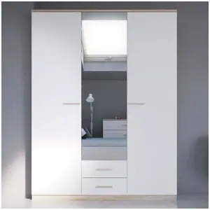 Armoire 3 portes "Selena" - 161.1 x 210.9 x 55 cm - Coloris Chêne bros... pas cher