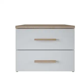 Habitat et Jardin M&s - Chevet 2 tiroirs blanc et naturel Lena - Naturel clair pas cher