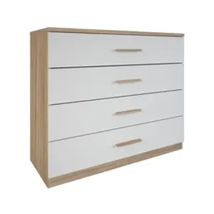 Comparateur de prix : DEMEYERE Commode 4 tiroirs Lena blanc et naturel - Blanc