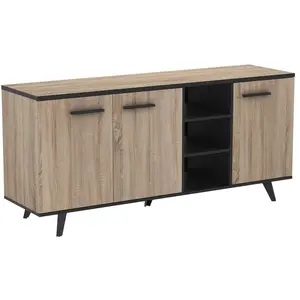 Comparateur de prix : Demeyere Buffet Bas Bruce 3 Portes 3 Niches - Naturel Clair