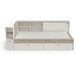 Comparateur de prix : DEMEYERE Lit enfant life 90 x 190200 - rangements - chêne et blanc DEM385304