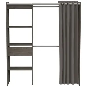 BUT Armoire dressing extensible MOKA imitation chêne foncé pas cher