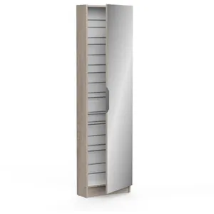 Comparateur de prix : DEMEYERE Armoire à chaussures avec miroir - ZAPATERO - Chêne - 12 rangements -