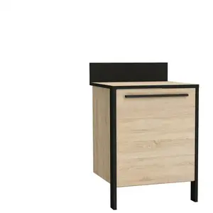 13 Casa Fabrik 64 cm élément bas à une porte en chêne brossé et noir mat pas cher