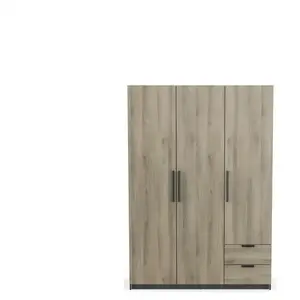 Armoire 3 portes 2 tiroirs STOLY coloris chêne shannon pas cher