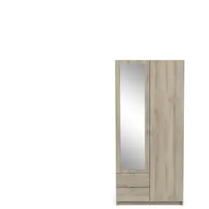 Armoire 2 portes 2 tiroirs MELLIE coloris chêne kronberg pas cher
