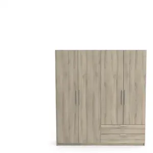 Armoire 4 portes 2 tiroirs GLORY coloris chêne kronberg pas cher