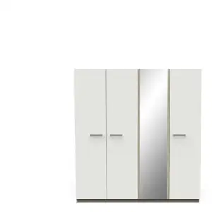 Armoire 4 portes WATSON coloris blanc pas cher