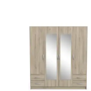 Armoire 4 portes POP coloris chêne kronberg pas cher