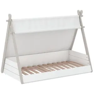 Comparateur de prix : TERRE DE NUIT Maisonetstyles Lit Totem Pour Enfant 70x140 Cm Taupe Et Blanc