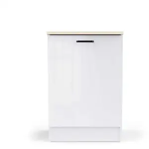 Meuble bas de cuisine 60 cm 1 porte BIANCO pas cher