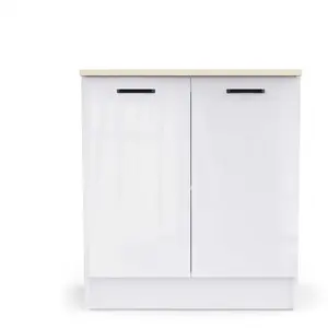 Meuble bas 80 cm 2 portes BIANCO pas cher