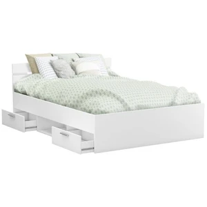Comparateur de prix : DEMEYERE Lit double adulte 140X190cm 2 tiroirs 1 niche GANDY blanc Taille Unique