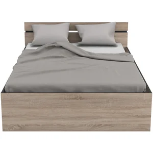 Comparateur de prix : DEMEYERE Lit 140x190 cm avec rangements MICHIGAN imitation chêne brossé et noir