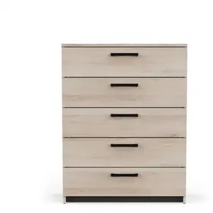 Commode 5 tiroirs WATSON coloris chêne pas cher