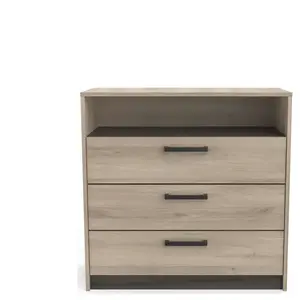 Commode 1 niche 3 tiroirs WATSON coloris chêne kronberg/waterford pas cher