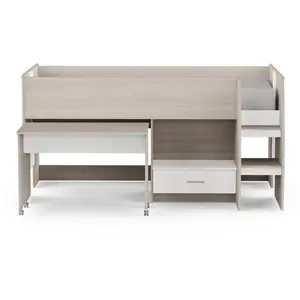 Habitat et Jardin Lit mezzanine avec bureau "Nano" - 90 x 200 cm - Marron pas cher