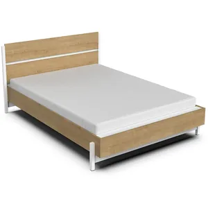 Lit Double "Craft" extractible - Bois - 140 x 200 cm - Marron