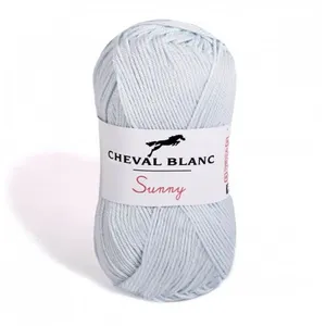 Pelote de coton à tricoter SUNNY UNI - Cheval blanc - PPSC 291 Bleu - ...