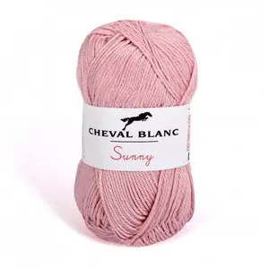 Pelote de coton à tricoter SUNNY UNI - Cheval blanc - PPSC 289 Rose - ...