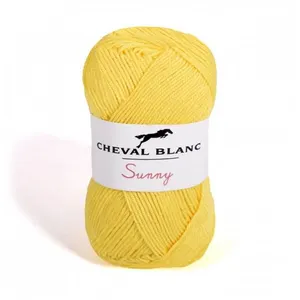 Pelote de coton à tricoter SUNNY UNI - Cheval blanc - PPSC 32 Jaune - ... pas cher