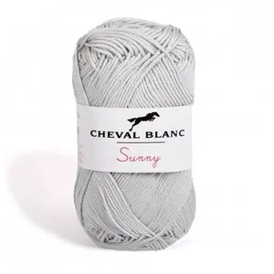 Pelote de coton à tricoter SUNNY UNI - Cheval blanc - PPSC 71 Gris - 7... pas cher