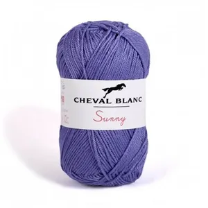 Pelote de coton à tricoter SUNNY UNI - Cheval blanc - PPSC 44 Violet -... pas cher