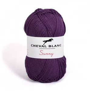 Pelote de coton à tricoter SUNNY UNI - Cheval blanc - PPSC 007 Violet ...