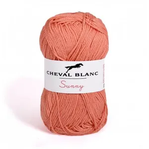 Pelote de coton à tricoter SUNNY UNI - Cheval blanc - PPSC 186 Rose - ...