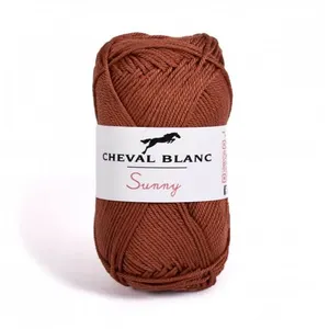 Pelote de coton à tricoter SUNNY UNI - Cheval blanc - PPSC 151 Marron ... pas cher