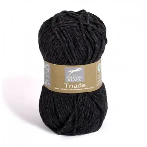 Pelote de laine et coton à tricoter TRIADE - Cheval Blanc 034 Noir - 0... pas cher