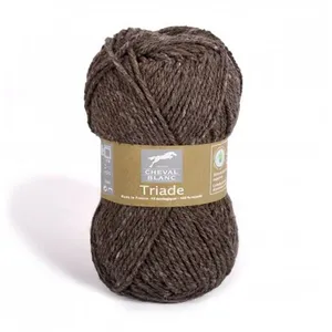 Pelote de laine et coton à tricoter TRIADE - Cheval Blanc 036 Marron -... pas cher
